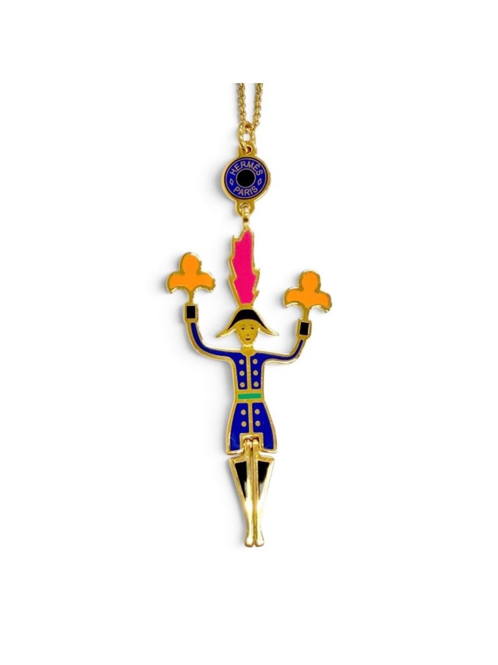 Hermes Boucles D'oreilles Artificier Fireworks Pendant Gold Multicolor Necklace